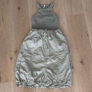 Anthropologie Olive Green Sleeveless Cargo Sporty Dress